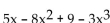 Identify the degree of each term and the degree of the polynomial. -