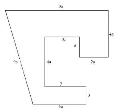 Solve the problem. -Find a polynomial for the perimeter of the figure.