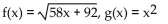 <strong>Find f(x) and g(x) such that h(x) = h(x) = </strong> A) B) C) D)