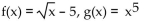 <strong>Find f(x) and g(x) such that h(x) = h(x) = </strong> A) B) C) D)