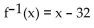 <strong>Solve the problem. A size 12 dress in Country C is size 44 in Country D. A function that converts dress sizes in Country C to those in Country D is f(x) = x + 32. Find a formula for the inverse of the function described.</strong> A) B) C) D)