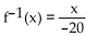 <strong>Solve the problem. A size -10 dress in Country C is size -10 in Country D. A function that converts dress sizes in Country C to those in Country D is f(x) = x - 20. Find a formula for the inverse of the function described.</strong> A) B) C) D)