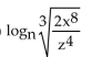 Express in terms of logarithms of a single variable or a number. -