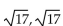<strong>Solve. Give exact solutions. = 17</strong> A) B) C) 13 D)