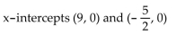 <strong>Find the x-intercepts. f(x) = - 13x - 45</strong> A) B) No x-intercepts C) D)