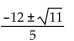 <strong>Solve. + 12m + 5 = 0</strong> A) B) C) D)