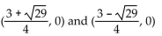 <strong>Find the x-intercepts. f(x) = 2 - 3x - 4</strong> A) B) No x-intercepts C) D) (0, 0) and (4, 0)