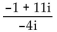 Divide and simplify to the form a + bi. - 