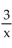 <strong>Translate the phrase to an algebraic expression. Three less than x</strong> A) x - 3 B) 3 - x C) 3x D)