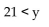 <strong>Write an inequality with the same meaning. y > 21</strong> A) B) C) D)