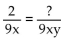 Find an equivalent expression with the given denominator. -