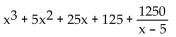 <strong>Use synthetic division to divide. ÷ (x - 5)</strong> A) B) C) D)
