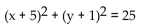 Find the center and the radius of the circle. - 