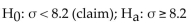 <strong>The statement represents a claim. Write its complement and state which is and which is </strong> A) B) C) D)
