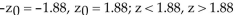 <strong>Find the critical value and rejection region for the type of z-test with level of significance α Two-tailed test, α = 0.06</strong> A)- B) C)- D)