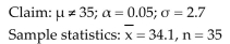 <strong>Test the claim about the population mean μ at the level of significance α Assume the population is normally distributed. </strong> A)Reject There is enough evidence at the 5% level of significance to support the claim. B)Fail to reject There is not enough evidence at the 5% level of significance to support the claim. C)Not enough information to decide.