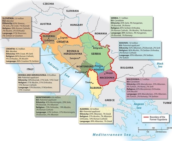 <strong>The former Yugoslavia has fragmented into how many independent nation-states?  </strong> A)four B)seven C)five D)six E)three <div style=padding-top: 35px> 