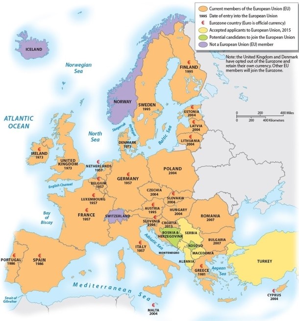 <strong>Which of the following European countries is NOT a member of the European Union?  </strong> A)Denmark B)United Kingdom C)Switzerland D)Portugal E)Austria <div style=padding-top: 35px> 