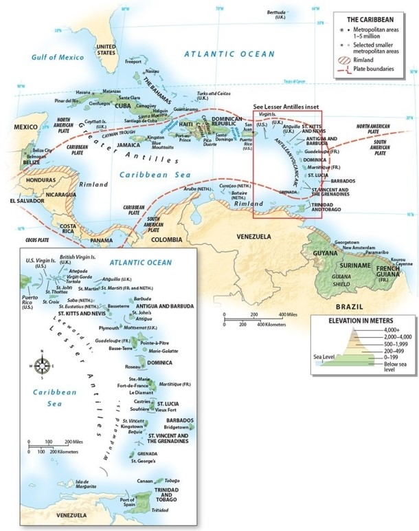 <strong>Which set of islands is entirely in the Lesser Antilles? </strong> A)St. Lucia, Martinique, Dominica B)Cuba, Barbados, Dominica C)Cuba, Jamaica, Puerto Rico D)St. Lucia, Cuba, Jamaica E)St. Lucia, Dominica, Hispaniola