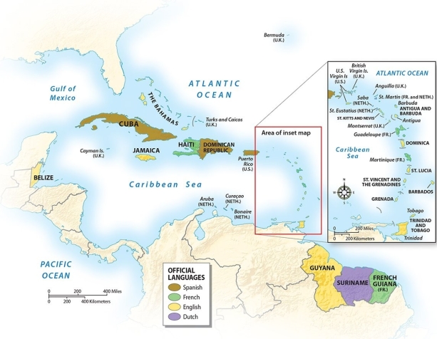 <strong>What is the most common language in the Caribbean? </strong> A)English B)Spanish C)French D)Portuguese E)Dutch