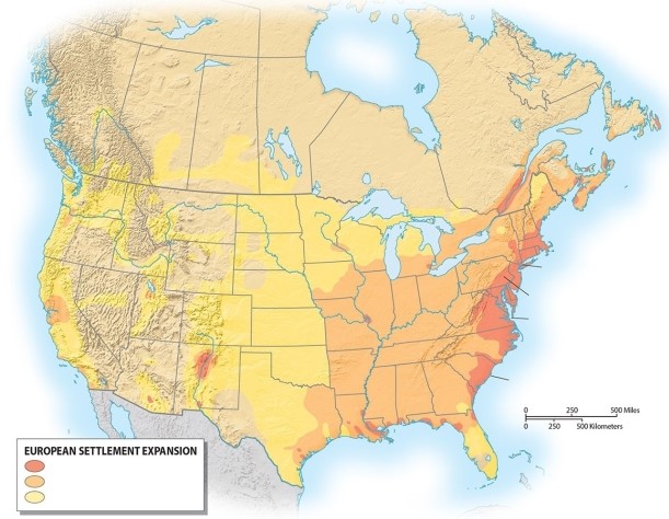 <strong>The settlement of North America by Europeans took place in how many stages? </strong> A)one B)two C)three D)four E)five
