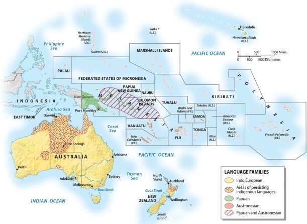 <strong>Most native languages of Oceania belong to which language family?  </strong> A)Austronesian B)Pidgin English (Pijin) C)Solomon D)Papuan E)Indo-European <div style=padding-top: 35px> 
