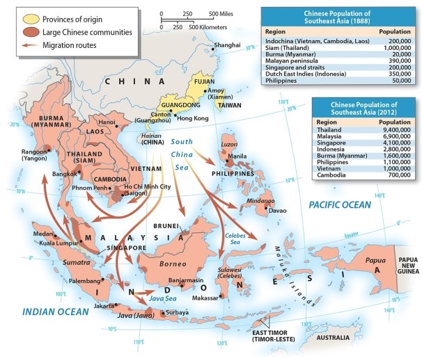 <strong>The largest Chinese minority community in Southeast Asia is found in </strong> A)Vietnam B)Cambodia C)Thailand D)Indonesia E)Laos