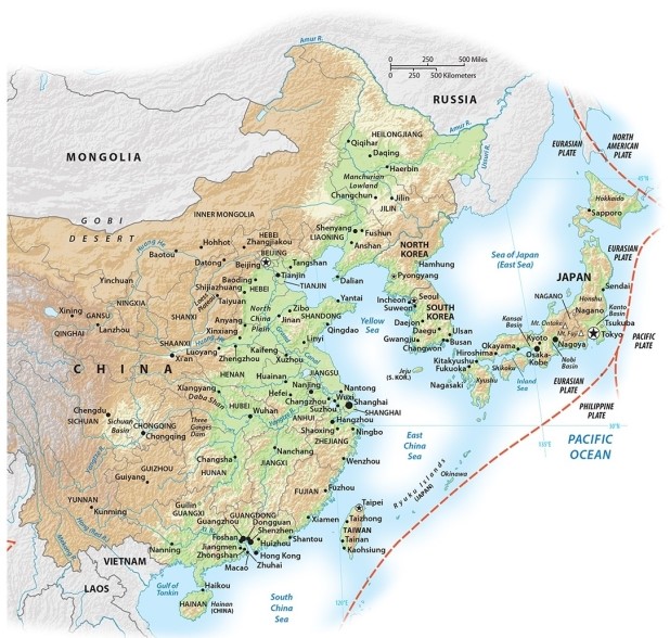 <strong>Where are the highest elevations found in China? </strong> A)the loess plateau frontier with Mongolia B)Taiwan C)Tibet D)Manchuria E)the eastern coastal region