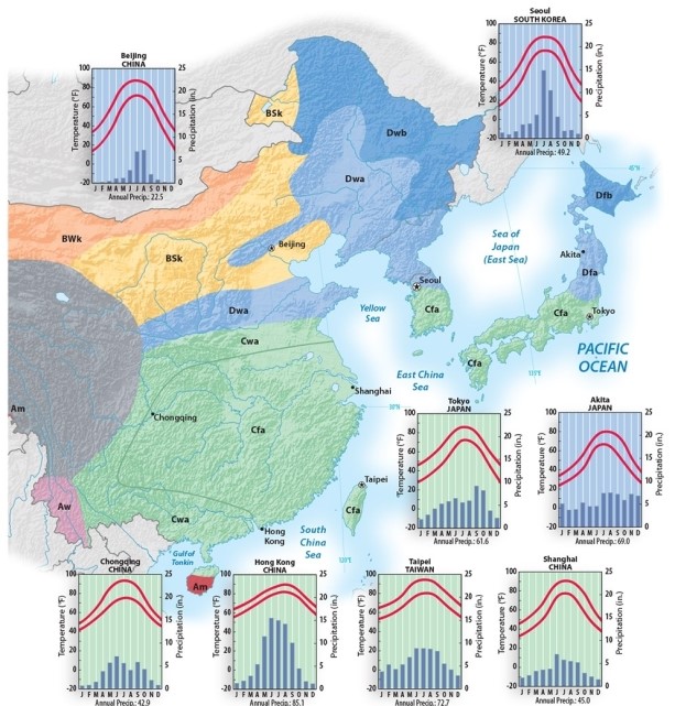 <strong>Where would you find the mildest climate of East Asia? </strong> A)the Japanese islands that lie closest to Russia B)southeastern China C)southwestern China D)the northern portion of the Korean peninsula E)central China