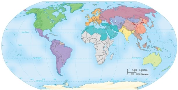 Identify the twelve world regions that are covered in your textbook. Why have the authors of your textbook identified these specific regions?