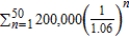 <strong>Suppose the winner of a $10,000,000 sweepstakes will be paid $200,000 per year for 50 years, starting a year from now. The money earns 6% interest per year. The present value of the winnings is Compute the present value using the formula for the nth partial sum of a geometric series. Round your answer to two decimal places.</strong> A) $10,542,883.62 B) $3,323,509.25 C) $7,028,589.08 D) $2,556,671.23 E) $3,152,372.13