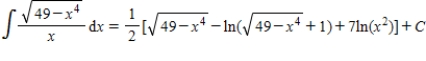 <strong>Use a table of integrals to find the integral. </strong> A) B) C) D) E)