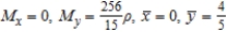 <strong>Find M<sub>x</sub>, M<sub>y</sub>, and for the lamina of uniform density ρ bounded by the graphs of the equations .</strong> A) B) C) D) E)