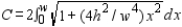 <strong>A bridge has a main span of about 1350 meters. Each of its towers has a height of about 146 meters. Approximate the length of a parabolic cable along the main span if the length C of the cable is given by . Round your answer to one decimal place. </strong> A) 695.5 meters B) 736.4 meters C) 2046.5 meters D) 1391 meters E) 2782 meters