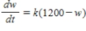 <strong>A calf that weighs 50 pounds at birth gains weight at the rate where w is weight in pounds and t is time in years. What is the maximum weight of the animal if one uses the model ? </strong> A) 1200 lb B) 750 lb C) 1150 lb D) 1250 lb E) 1900 lb