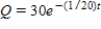 <strong>A 600-gallon tank is full of a solution containing 55 pounds of concentrate. Starting at time distilled water is added to the tank at a rate of 30 gallons per minute, and the well-stirred solution is withdrawn at the same rate. Find the amount of concentrate Q in the solution as a function of t.</strong> A) B) C) D) E)