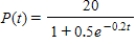 <strong>The logistic function models the growth of a population. Identify the value of k.</strong> A) 1.7 B) 2.2 C) 0.2 D) 20 E) 0.5