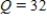Write and solve the differential equation that models the following verbal statement. Evaluate the solution at the specified value of the independent variable, rounding your answer to four decimal places: ​ The rate of change of Q is proportional to Q. When   ,   and when   ,   . What is the value of Q when   ? ​