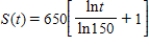 <strong>The rate of change in sales S is inversely proportional to time measured in weeks. Find S as a function of t if sales after 2 and 4 weeks are 250 units and 400 units respectively.</strong> A) B) C) D) E)