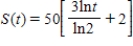 <strong>The rate of change in sales S is inversely proportional to time measured in weeks. Find S as a function of t if sales after 2 and 4 weeks are 250 units and 400 units respectively.</strong> A) B) C) D) E)