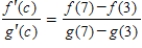 Apply the Extended Mean Value Theorem to the functions and on the interval , and find all values c in the interval such that . 