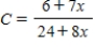 A container holds 6 liters of a 25% brine solution. A model for the concentration C of the mixture after adding x liters of an 0.88 % brine solution to the container and then draining x liters of the well-mixed solution is given as . Find . Round your answer to two decimal places. 