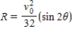 The range R of a projectile is where ν<sub>0</sub> is the initial velocity in feet per second and θ is the angle of elevation. If ν<sub>0</sub> = 2200 feet per second and θ is changed from 12° to 13° use differentials to approximate the change in the range. Round your answer to the nearest integer. 