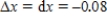 Compare dy and for at with . Give your answers to four decimal places. 