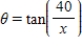 <strong>A petrol car is parked 40 feet from a long warehouse (see figure). The revolving light on top of the car turns at a rate of 30 revolutions per minute. Write as a function of x. </strong> A) B) C) D) E)
