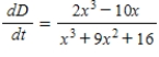 <strong>Find the rate of change of the distance D between the origin and a moving point on the graph of if centimeters per second. </strong> A) B) C) D) E)