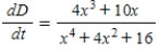 <strong>Find the rate of change of the distance D between the origin and a moving point on the graph of if centimeters per second. </strong> A) B) C) D) E)