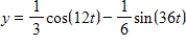 The displacement from equilibrium of an object in harmonic motion on the end of a spring is where y is measured in feet and t is the time in seconds. Determine the velocity of the object when . Round your answer to two decimal places. 