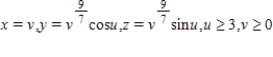 <strong>Write a set of parametric equations for the surface of revolution obtained by revolving the graph of the function   about the x-axis. ​</strong> A)   ​ B)   ​ C)   ​ D)   ​ E)   ​ <div style=padding-top: 35px> 