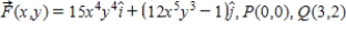 Find the work done by the force field in moving an object from P to Q. 